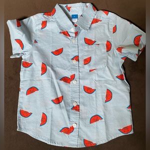 Toddler boy 3T watermelon 🍉 print Old Navy button down. Never worn!
